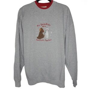 Vintage Sweatshirt My Grandkids Are Pawsitively Dog‎ Cat Lover Dog Cat Furbaby